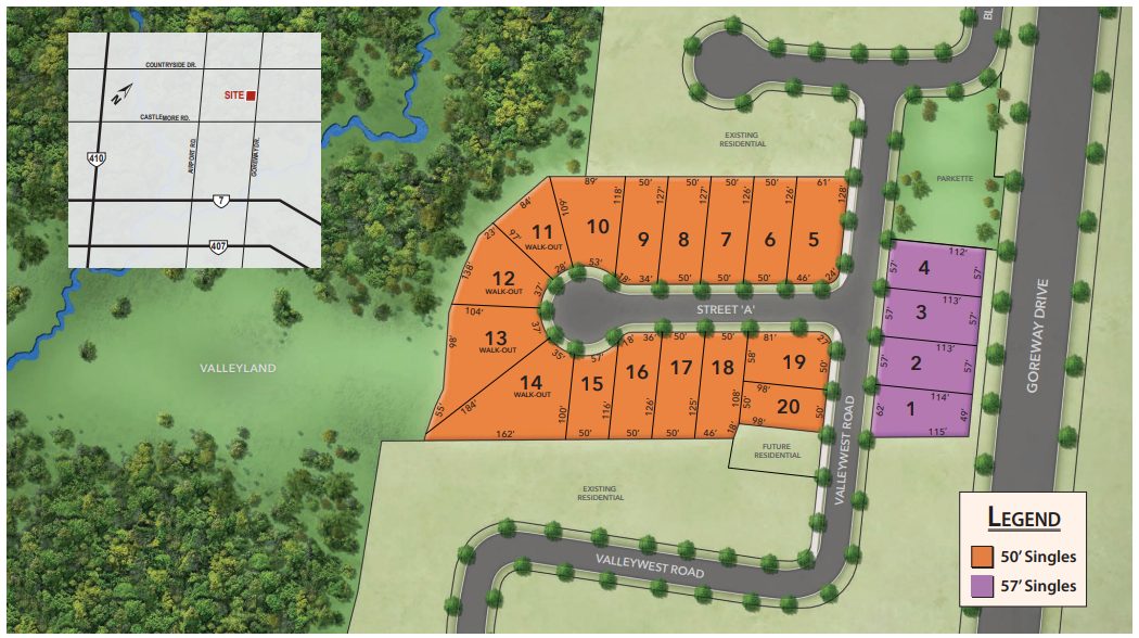 Valleywoods by Saberwood Homes Site Plan